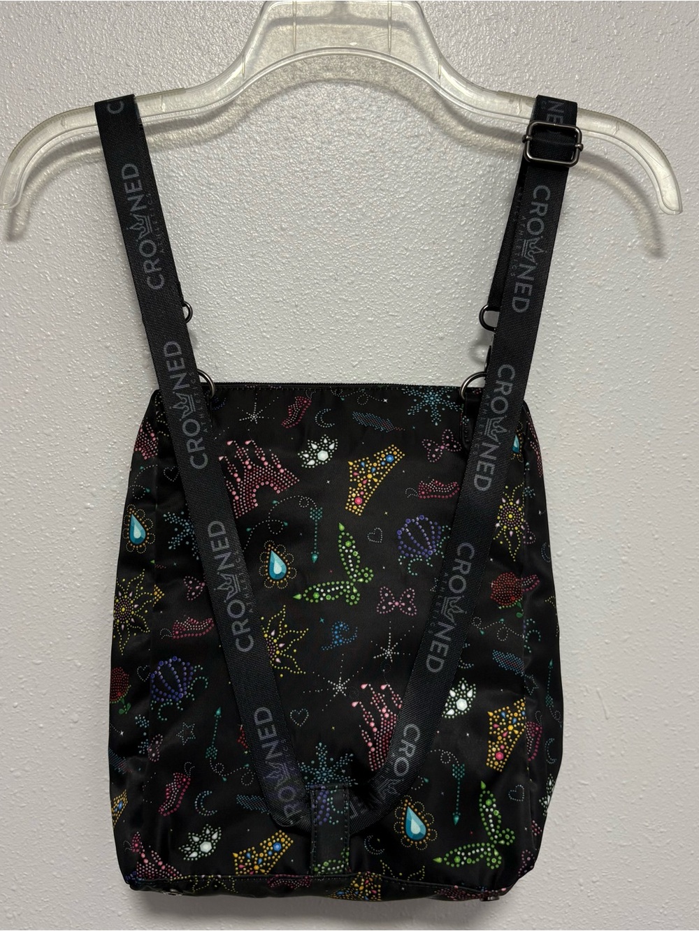 Crowned Athletics Disney Electrical Parade Crossbody backpack Bag Black Neon - Picture 2 of 16